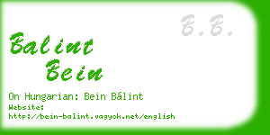 balint bein business card