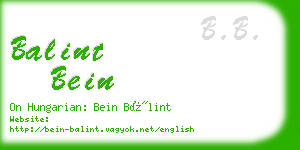 balint bein business card